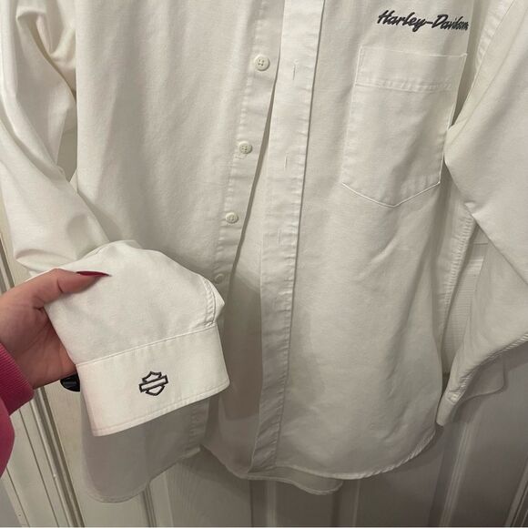 Harley-Davidson Motorcycle White Button Up Shirt - Picture 5 of 7